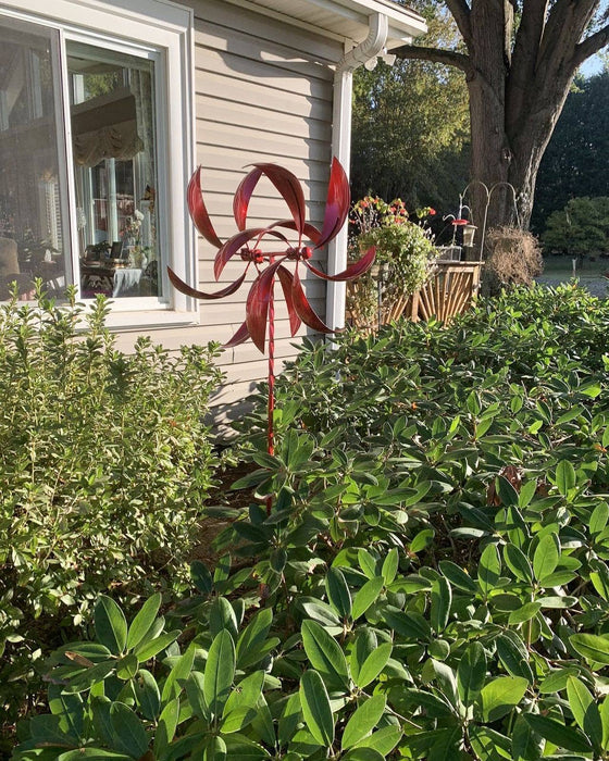 Happy Gardens - 15” Red Feather Wind Spinner