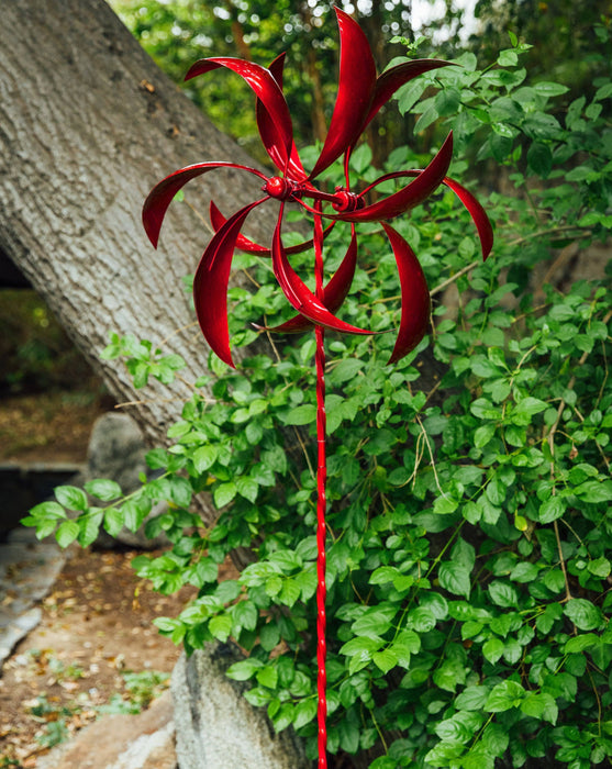 Red Feather Wind Spinner, 15"-Happy Gardens