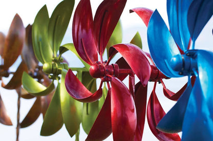 Happy Gardens - 22” Red Feather Wind Spinner