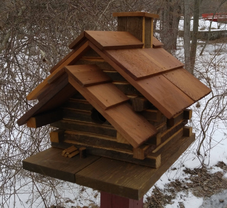 Happy Gardens - Rustic Log Cabin Bird House