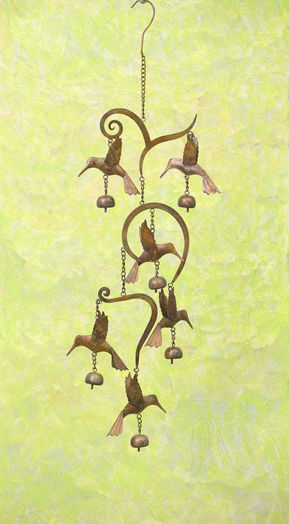 Happy Gardens - Scrollwork Hummingbird Wind Chime