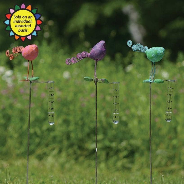 Happy Gardens - Standing Bird with Rain Gauge – Assorted Colors