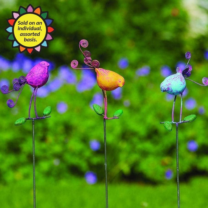 Free Standing Outdoor Bird Play Reference: Garden Stakes Standing Birds