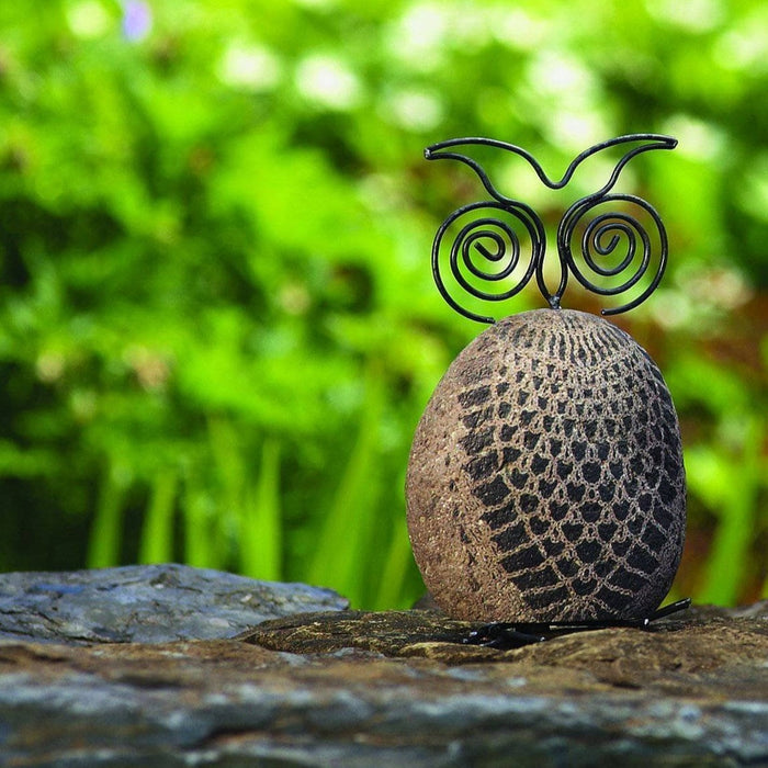 Happy Gardens - Stenciled Owl Garden Statue