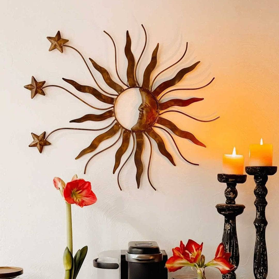 Outdoor Sun, Moon & outlet Stars Wall Art | Celestial Garden Decor