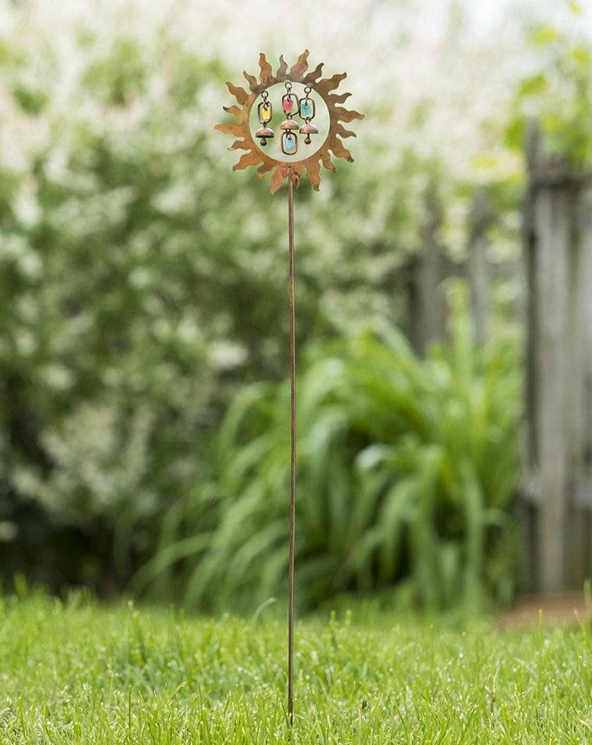 Happy Gardens - Sun w/Dangles Garden Stake