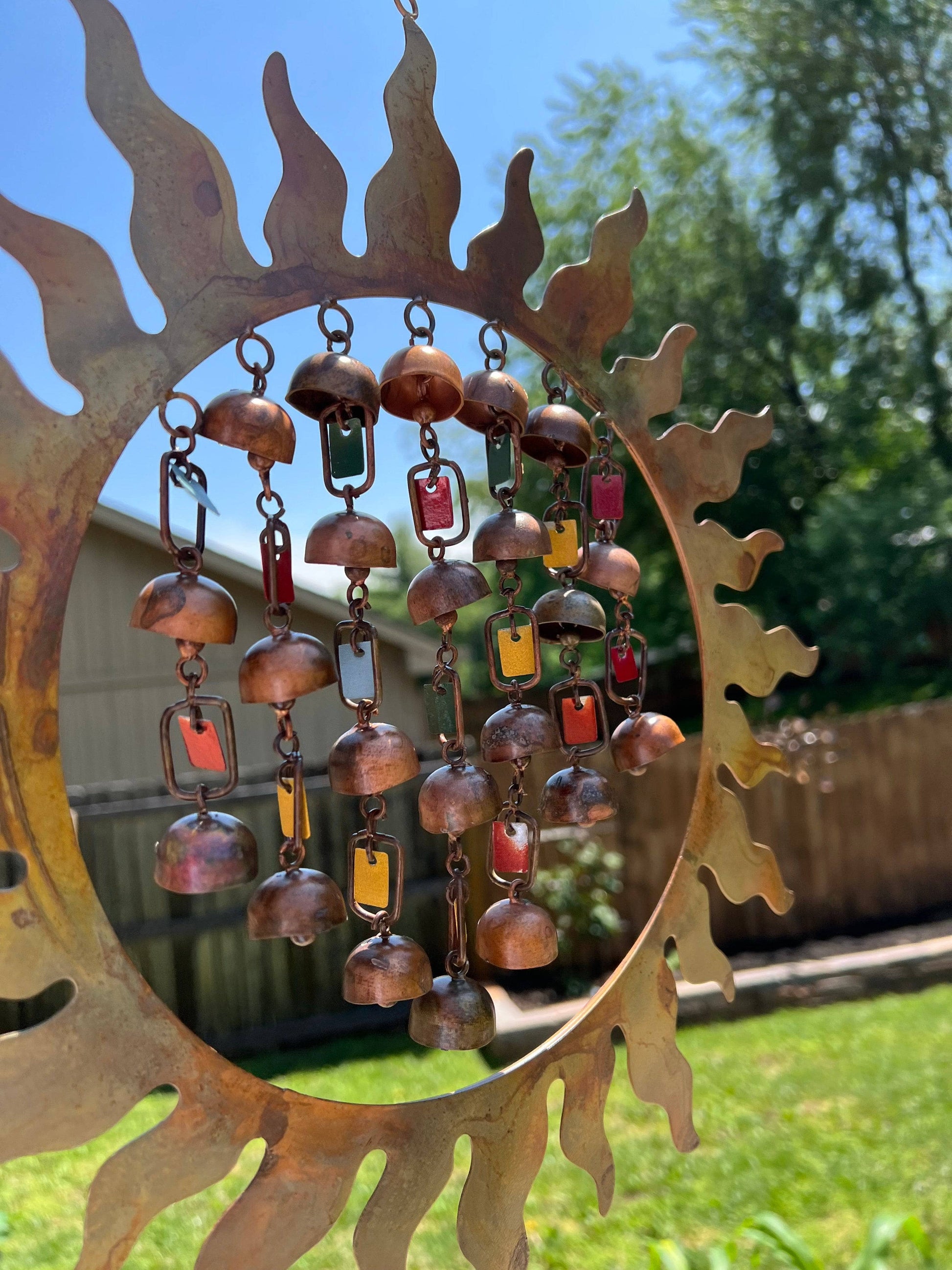 Happy Gardens - Sun w/Dangles Wind Chime