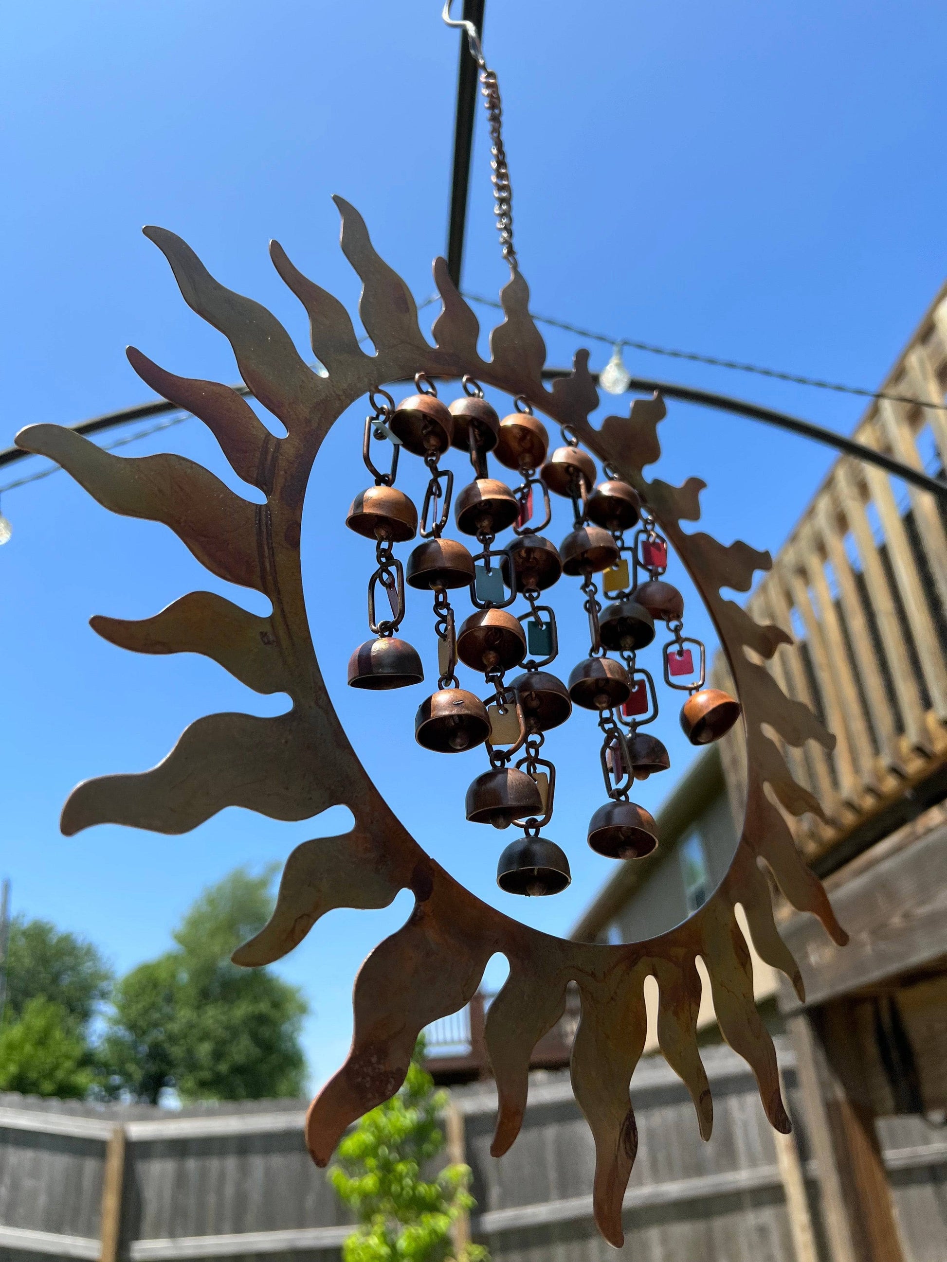 Happy Gardens - Sun w/Dangles Wind Chime