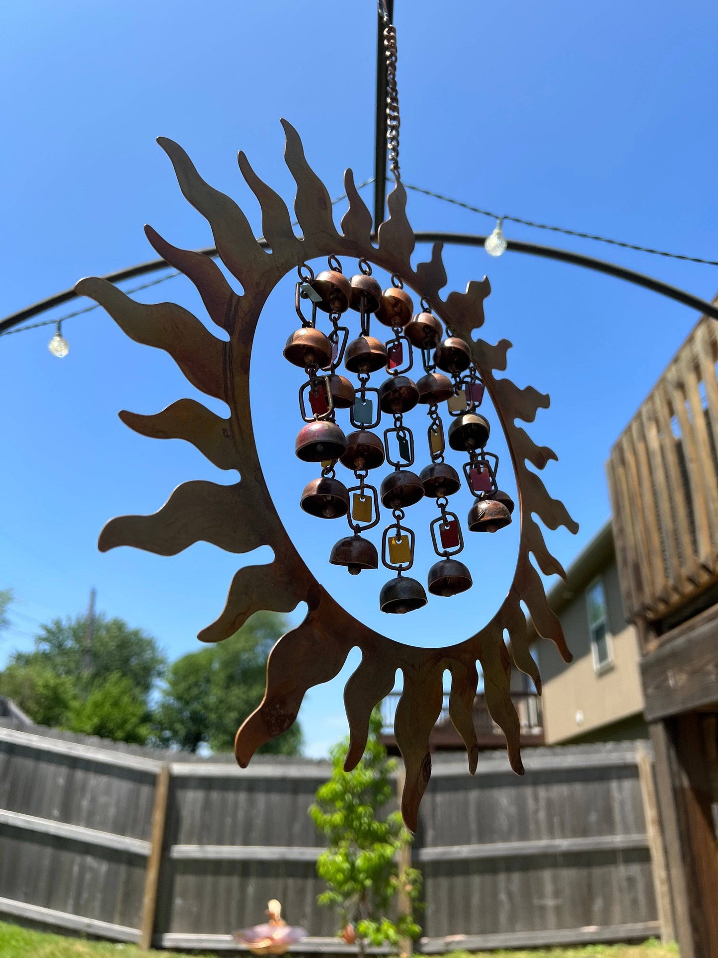 Happy Gardens - Sun w/Dangles Wind Chime