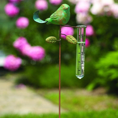 Happy Gardens - Teal Bird Rain Gauge