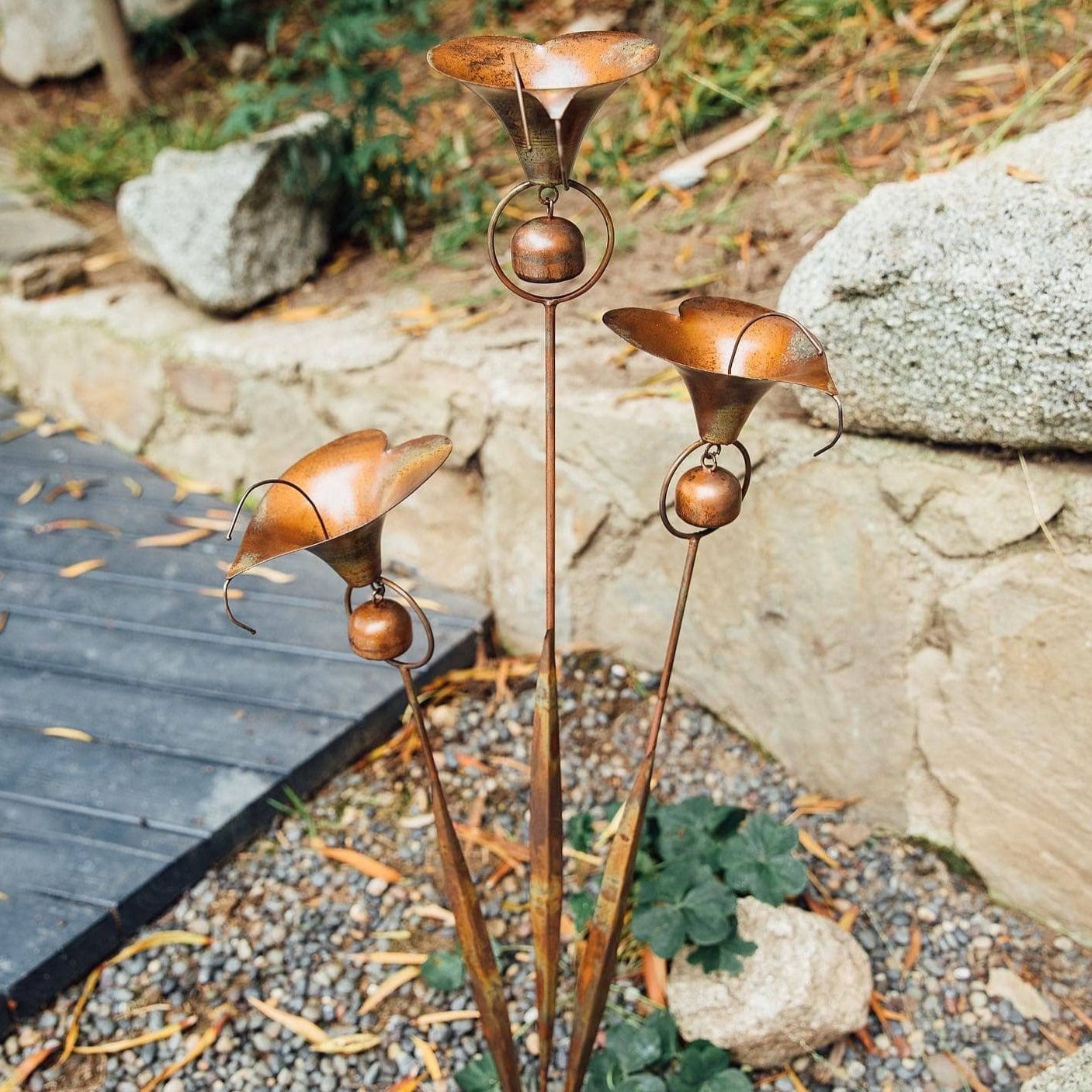 Triple Calla Lily Garden Stake