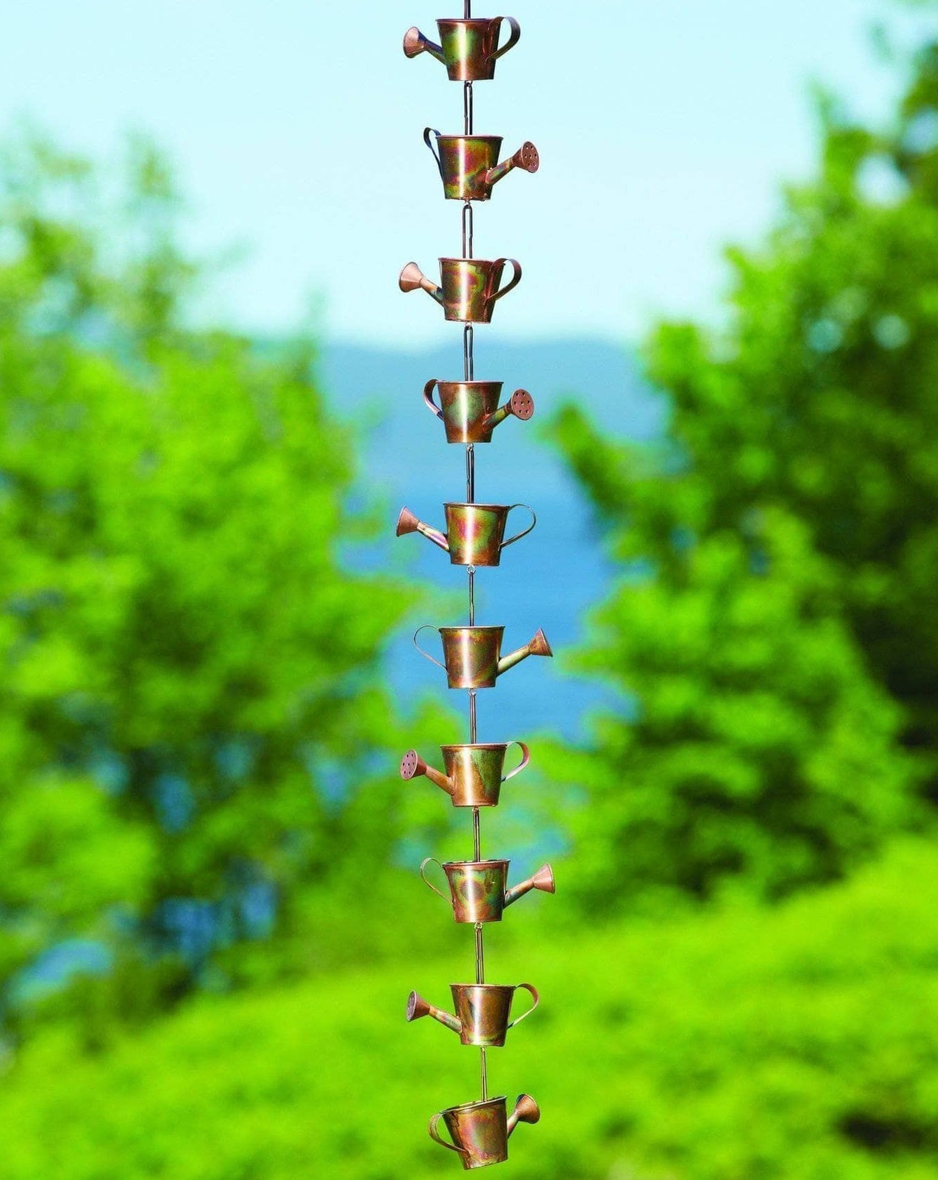 Flamed Watering Can Garden Ornament