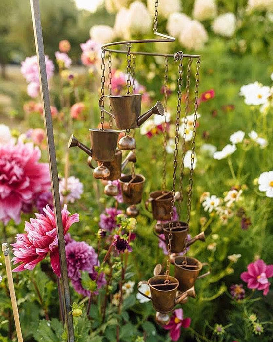 Happy Gardens - Watering Can Spiral Mobile Wind Chime