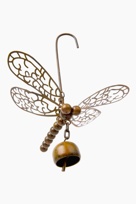 Hanging Dragonfly with Bell Ornament - Happy Gardens