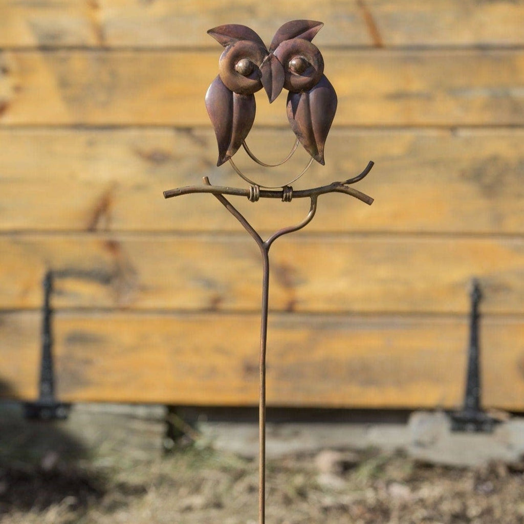 Handcrafted Metal Yard Art Owl Garden Stake